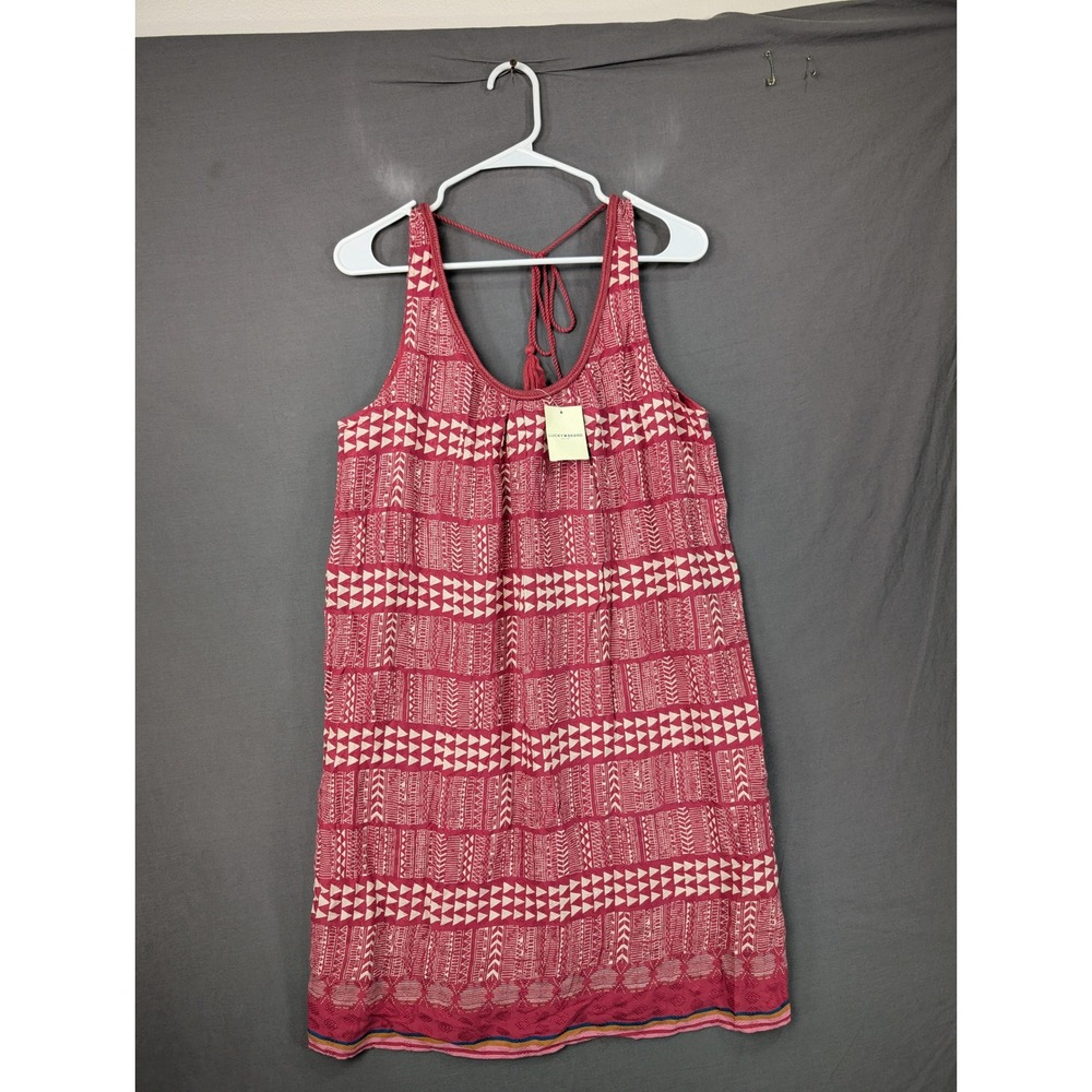 Lucky Brand Pink Geometric Print Sleeveless Mini Dress 7W90472 Size M